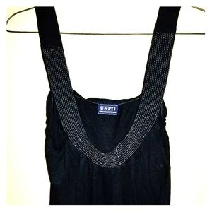 Black and diamond dress top